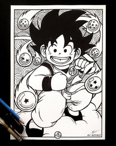 Young Goku Inked Art