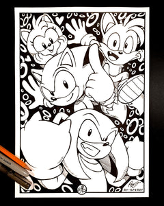 Sonic Tails Knuckles Inked Art